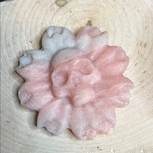 Pink Opal Flower Skull